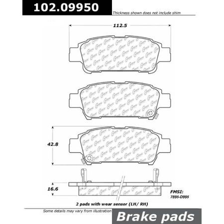 Centric Parts CTEK Brake Pads, 102.09950 102.09950